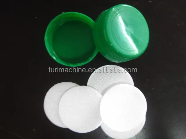 plastic medicine oil child proof children resistant cap liner die cutting and inserting wadding lining machine