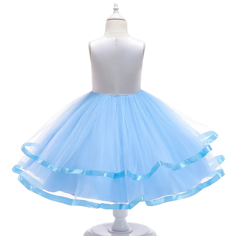 Wholesale children frocks designs gossamer fluffy unicorn party wear flower girl dresses