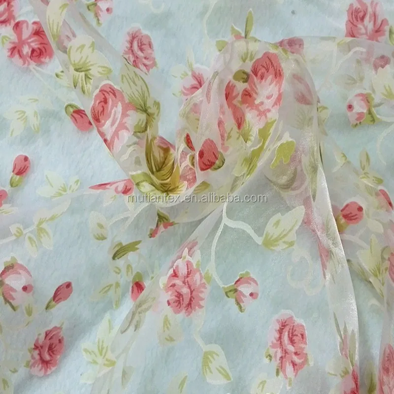 3D printed polyester voile fabric 100% polyester light weight organza tulle fabric