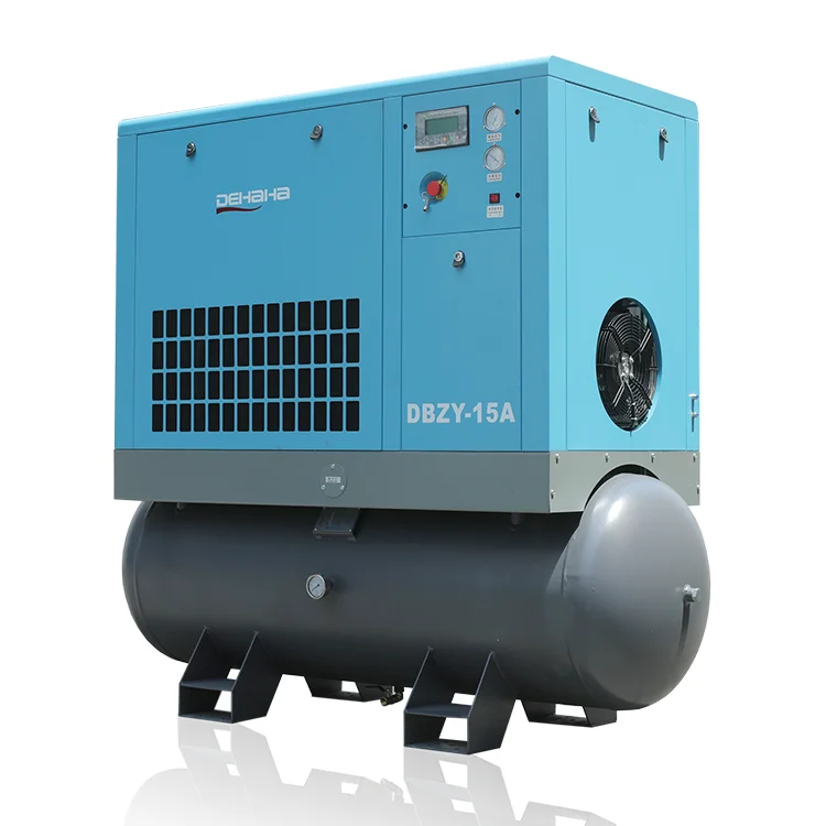 11kW 15 HP  Electric Rotary Screw Air Compressor Machine with 500L Air Tank