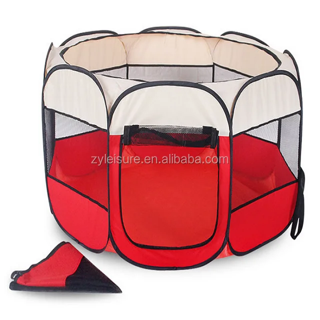 
automatic pop up pet tent with eight panels/dog cage/durable pets sided cage tent 