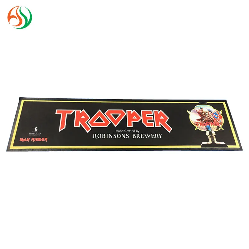 AY Crazy Selling Full Colour Printing Nitrile Rubber Bar Runner Waterproof Bar Counter Mat Custom Rubber Bar Mat