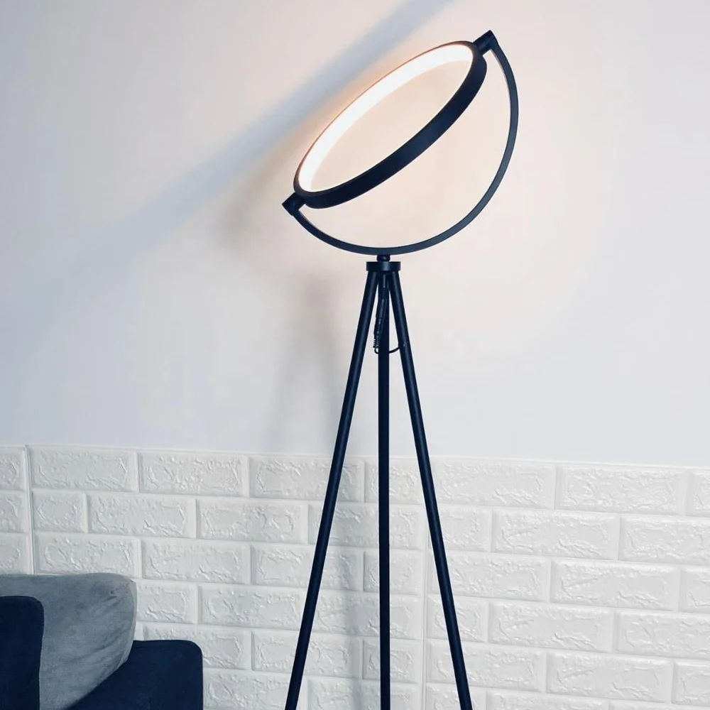 Modern metal shade tripod dimmable led floor standing lamp lighting for home living room hotel bedroom