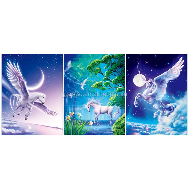 PET Lenticular 3d flip picture of unicorn Customize 3d lenticular pictures