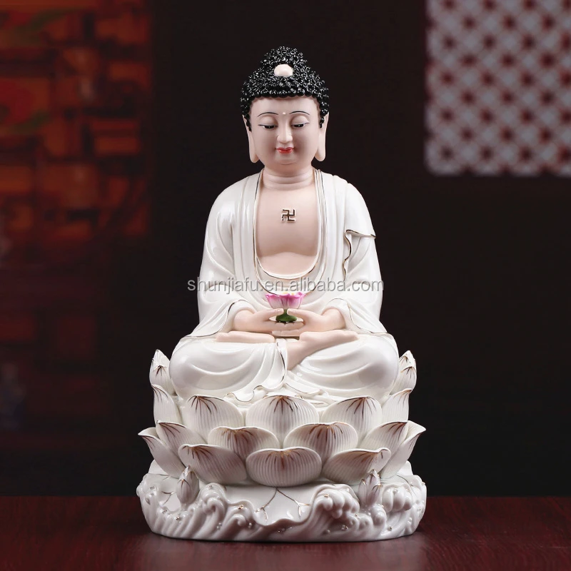 Sitting Style Wholesale Religious Crafts Statue Porcelain Figurine Ceramic Laughing Buddha