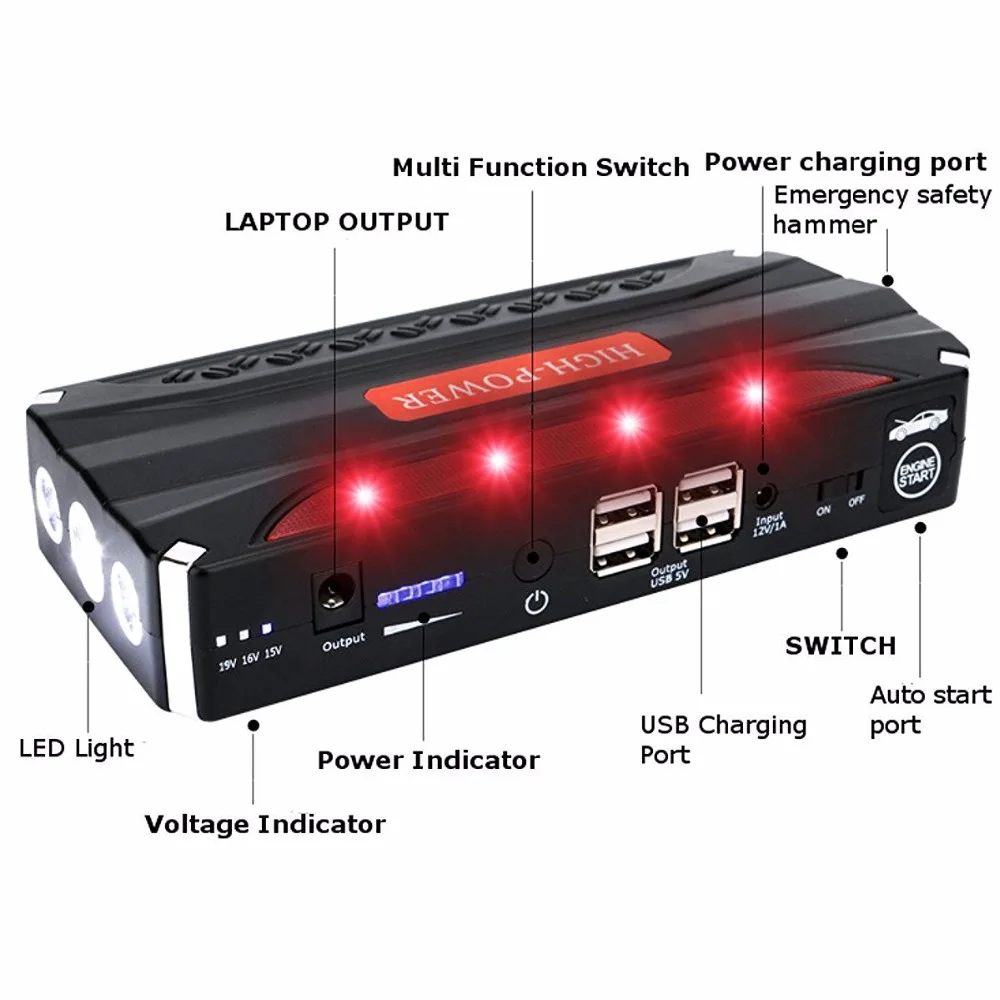 Inventor Patent holder kuroku mini jump starter multi-function Auto Emergency start Power 12v car jump starter