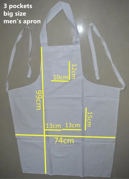Women Men 100% Cotton Apron BBQ Chef Cooking Artist Water Drop Resistant Canvas Adjustable Kitchen Apron