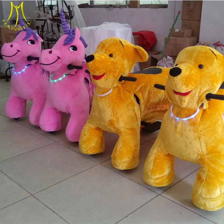 Hansel funfair plush animal toy car dinosaur 24 volt ride on toy for kids and adults