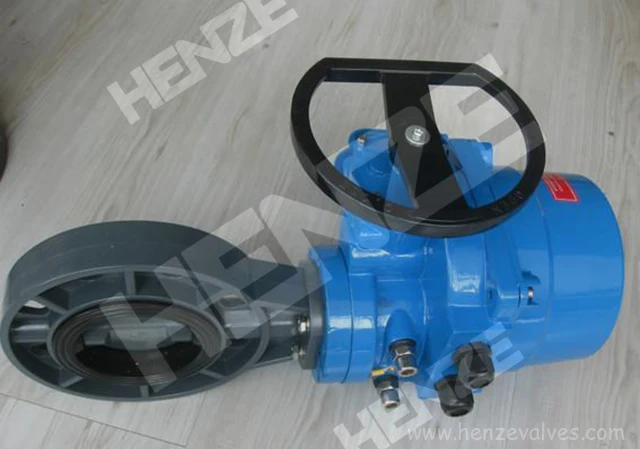 UPVC, CPVC, PPH, PVDF, FRPP Plastic Actuated Butterfly Valve