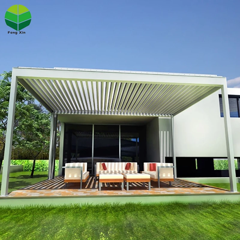 Custom Remote Control Retractable Full Cassette Motorized Awning for Outdoor Metal Aluminum Pergola Garden Decorations No Wood