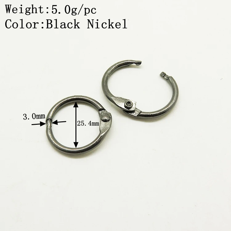 100 шт./кор. черный никель 25 4 мм металлический с отрывными листами книги связующее кольца