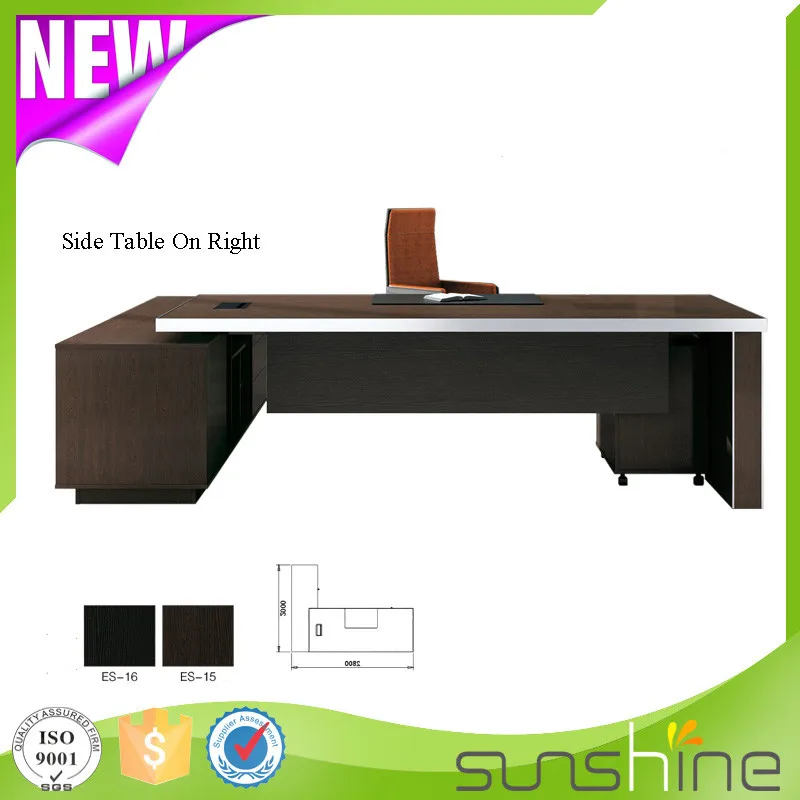 Luxury American Simple Style 50mm Thickness Desktop With Aluminum Edge banding Office Modern Executive Desk Furniture