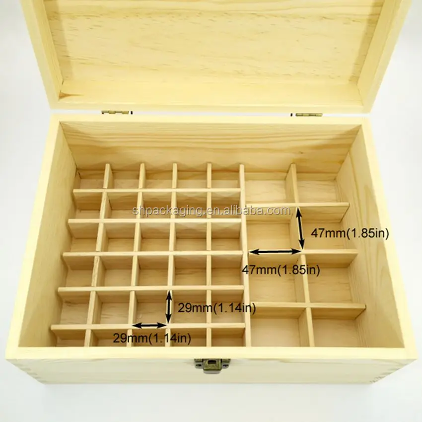 Stock and wholesale 38 grid storage container 15ml 100ml essential oil dropper bottles packaging wood box large wooden box