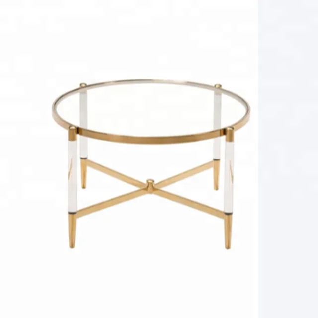 Wholesale furniture design modern glass coffee table metal custom acrylic coffee table
