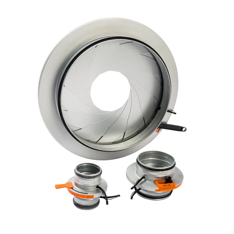 Galvanized Steel Air volume control damper IRIS Damper full sizes 80mm-800mm
