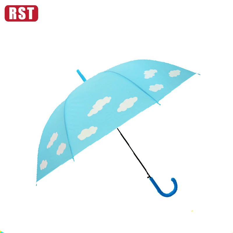 RST Новая мода рекламных воды меняет цвет авто открыть творческие Прозрачные Зонтики с красочным дизайном
