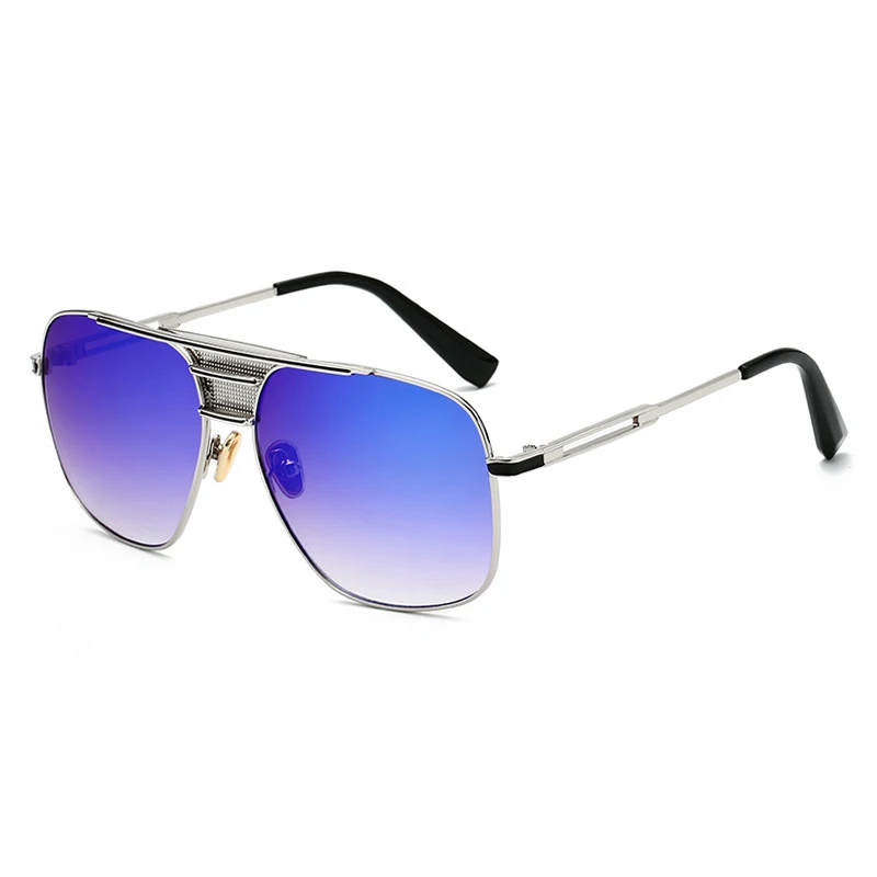 Stylish Sun glasses Designer Luxury Branded Shades Colorful Mirrored Titanium Alloy Frame USA Men Metal Sunglasses