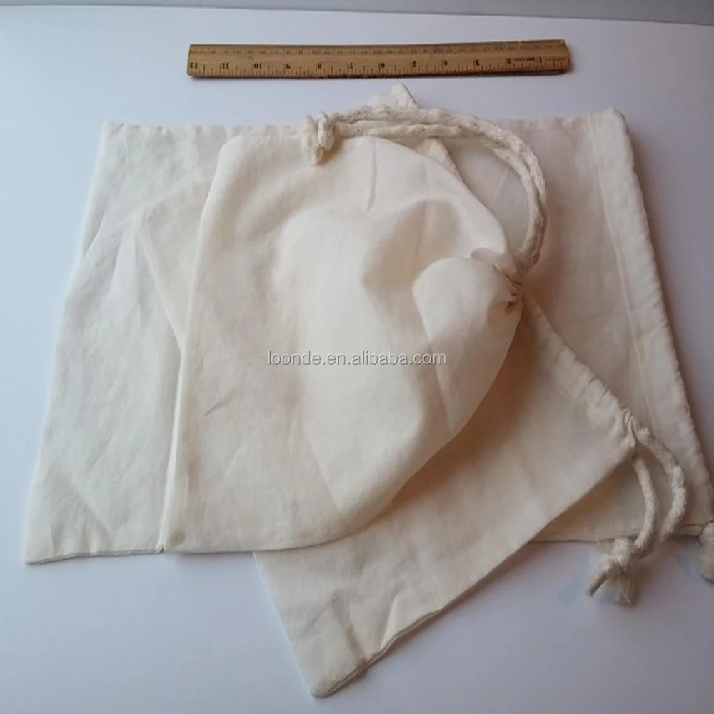 Reusable organic thin cotton voile sachet bag for packing seed
