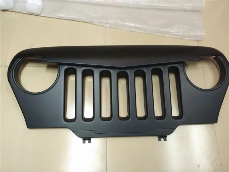 Lantsun J187 Lantsun Angry Grille Front Matte Black Overlay TJ Grill 1997-2006 for Jeep For wrangler TJ LJ