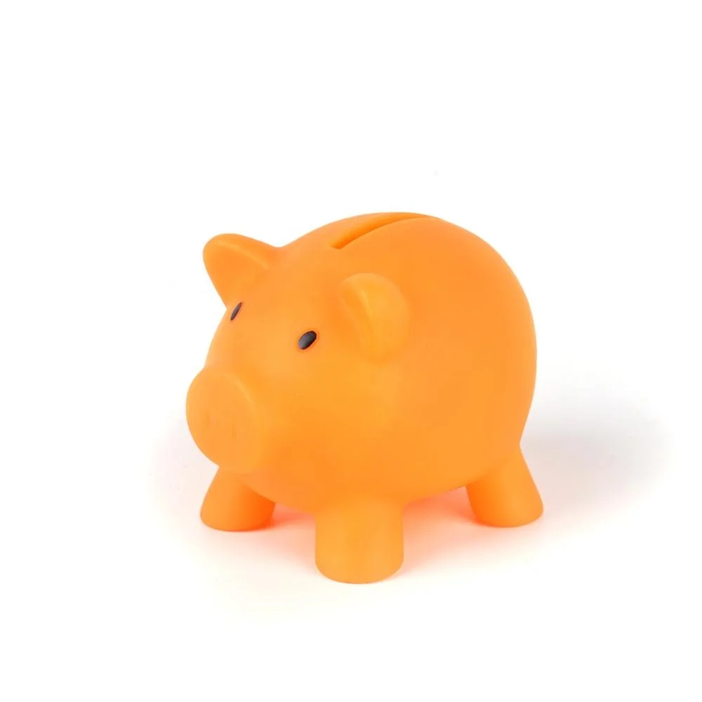 
9cm Cute Piggy Plastic Bank, colourful PVC anime money box funny gifts 