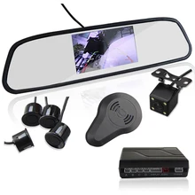 3in1 Video Parking Sensor Assistance Monitor 4.3inch TFT LCD Display + Alarm + Camera Video Rearview Mirror Reverse Radar System