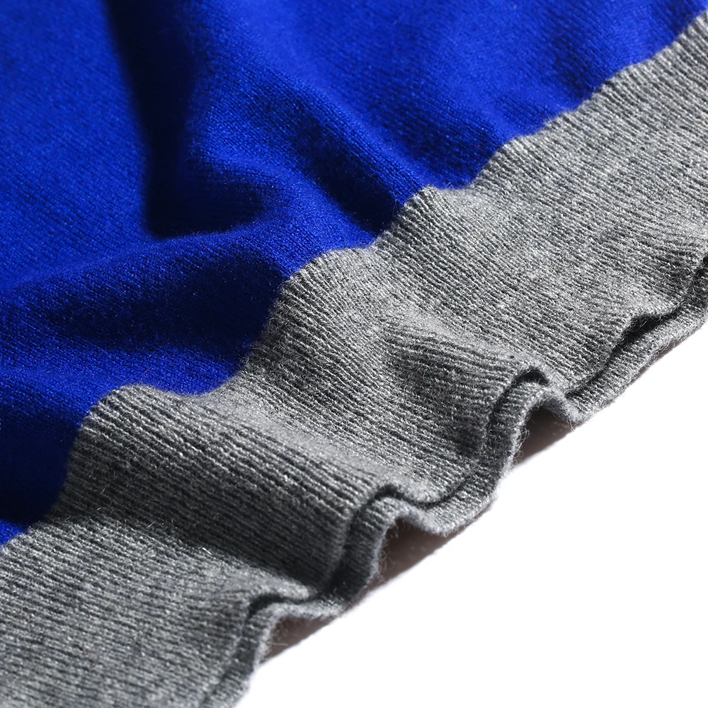 
Color matching blue and black children winter sweaters for kids 