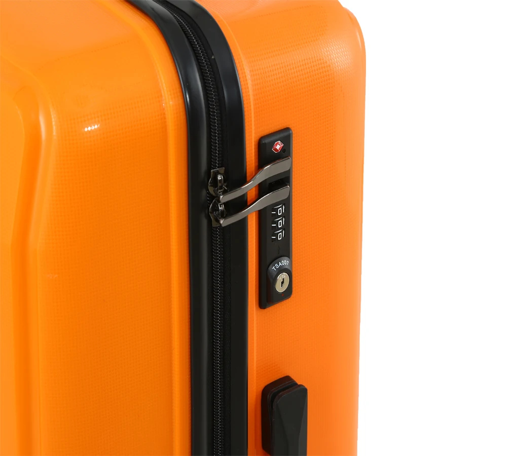 
PP hardshell luggage trolley travel bag luggage sets carry on orange luggage 