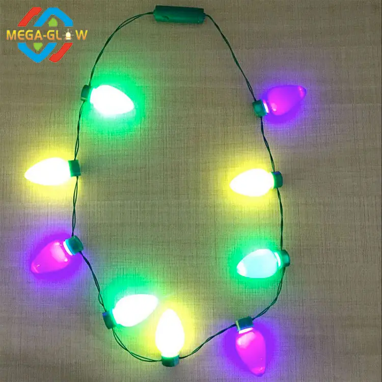 Рекламное ожерелье со светодиодными бусинами для украшения Марди Гра