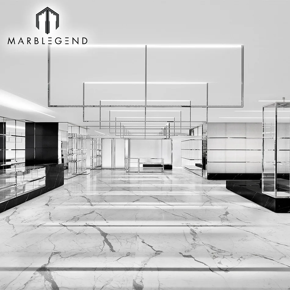 well-known store project  carrara statuario extra white marble