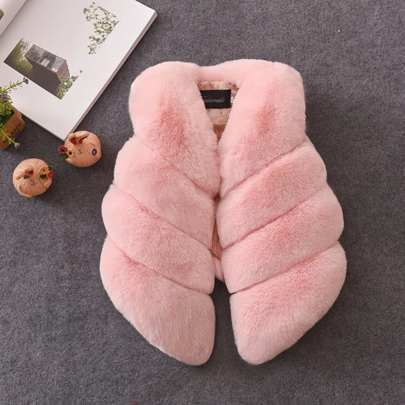 
Ladies Luxury Children Clothes Baby Child Dress Faux Fur Coat Vest Waistcoat 