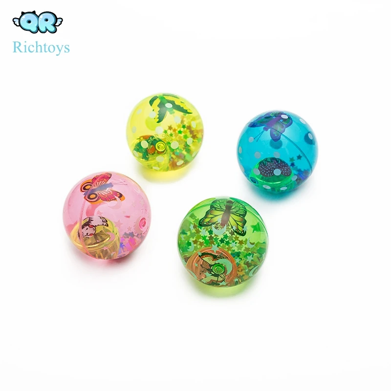 Hi bouncing glitter water ball with animal card as kid gift