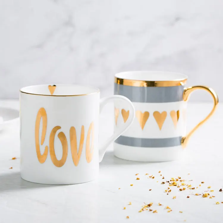 Flawless Ceramic Coffee Cups and Mugs Gold Painting Porcelain Water Mug Drinkware Tools