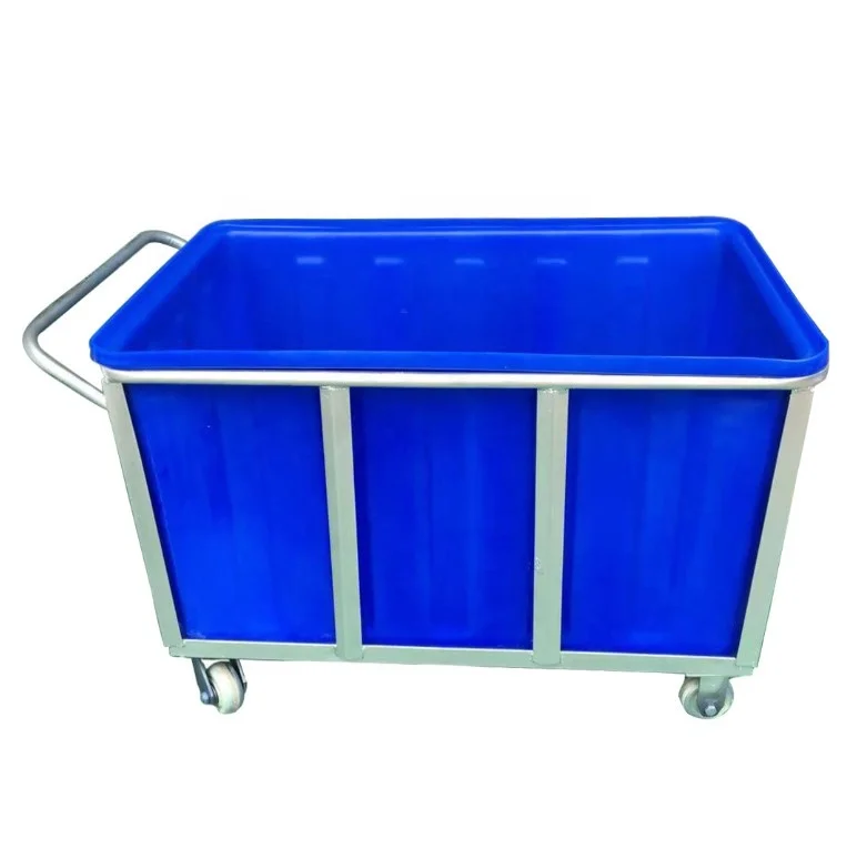 400kg  Economy Blue Plastic Laundry Poly Box Trucks For Heavy Duty Industrial Storing and Transport