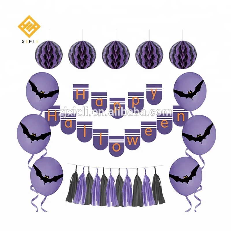 Hot Sale Party Decoration Halloween Tissue Paper Fan For Saints Day Nursery Party Decorations