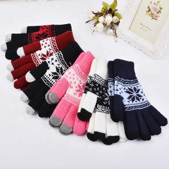 
Custom machine making navy blue gloves men and women black knitted winter safety hand gloves 