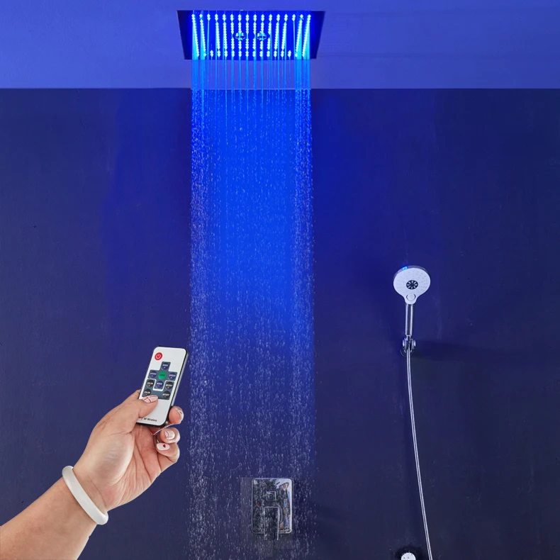 LED shower 12 inch rain shower with light