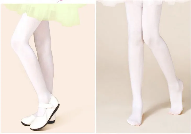 Оптовая продажа Детские нейлоновые танцевальные балетные колготки BT00006 из спандекса белого и черного цвета