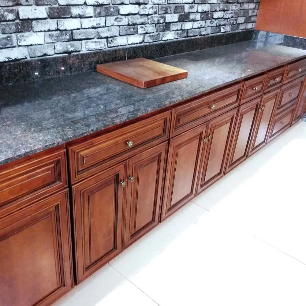 
Traditional rasied panel mocha painted solid wood kitchen cabinet designs 