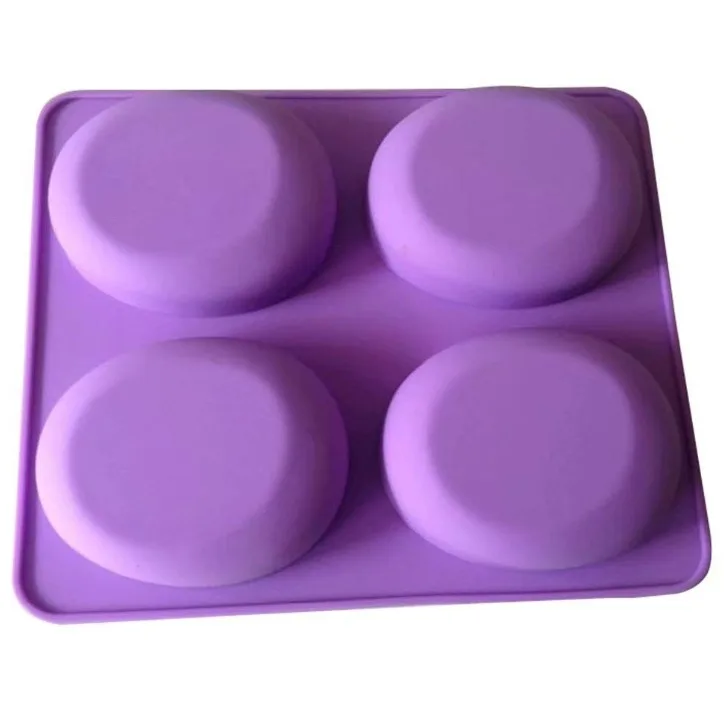 4 Holes Olive Tree Pattern Handmade Silicone Soap Molds Soap Mold for Pudding Muffin Loaf
