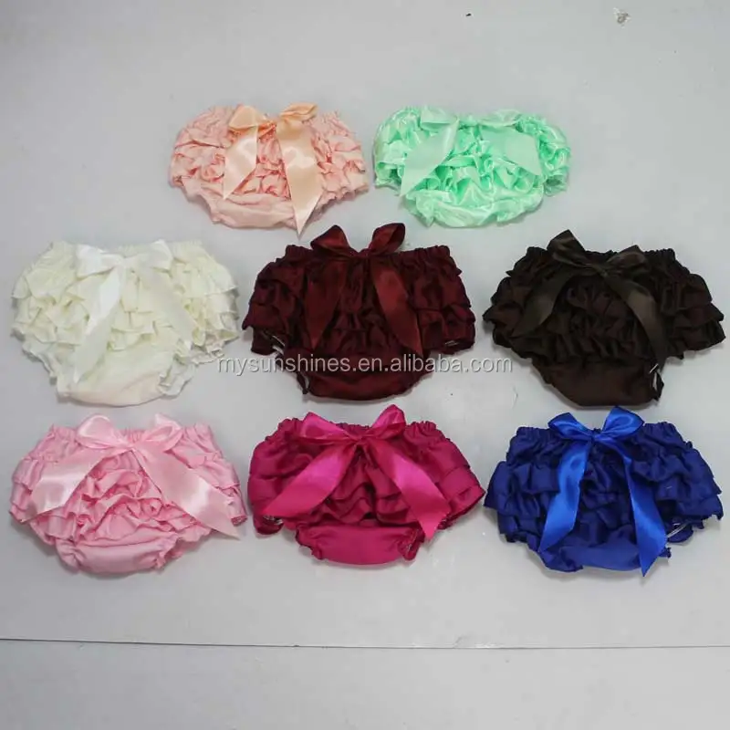 
Cheaper Solid Color Baby Bloomers, Satin Ruffle Bloomer, Baby Bloomers Wholesale 
