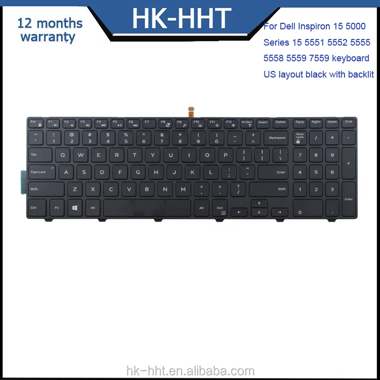 
US Wholesale keyboard for Dell Inspiron 15 5000 Series 15 5551 5552 keyboard layout black color with backlit 