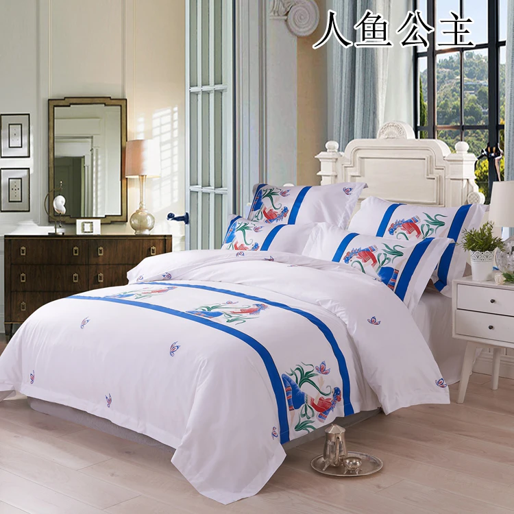 
Factory direct bedding hotel linen simple satin printing new 