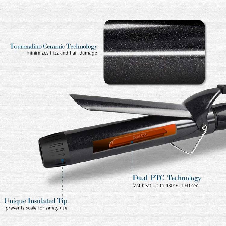 
Best 38mm Ceramic Iron Big Curling Tongs for Waves 