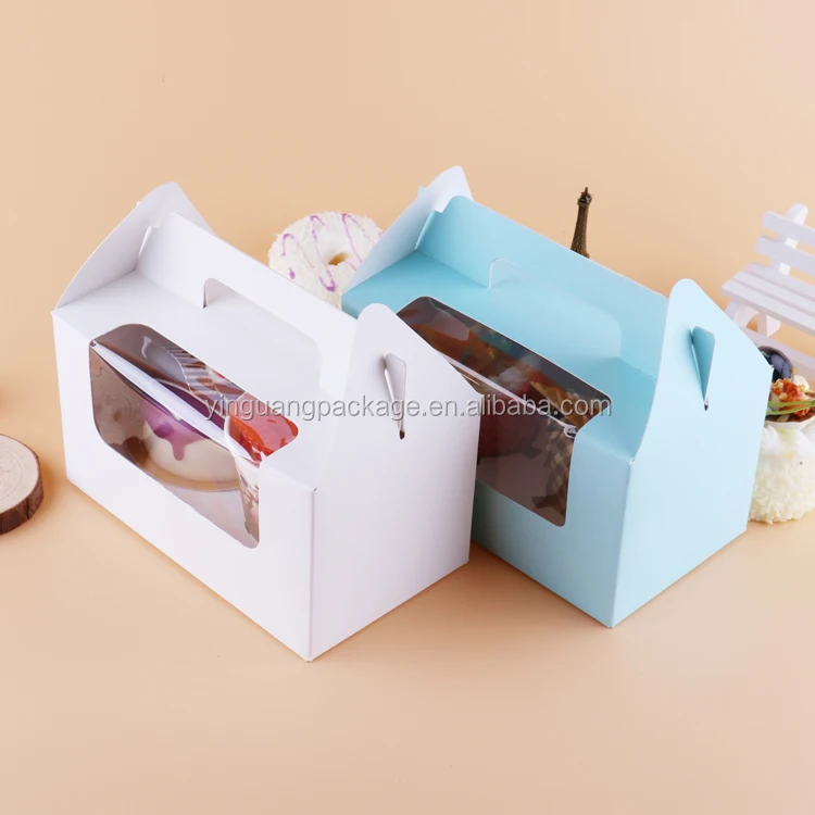 Customized Food Grade Paper Muffin Cupcake Donut Packaging Box with Clear Window