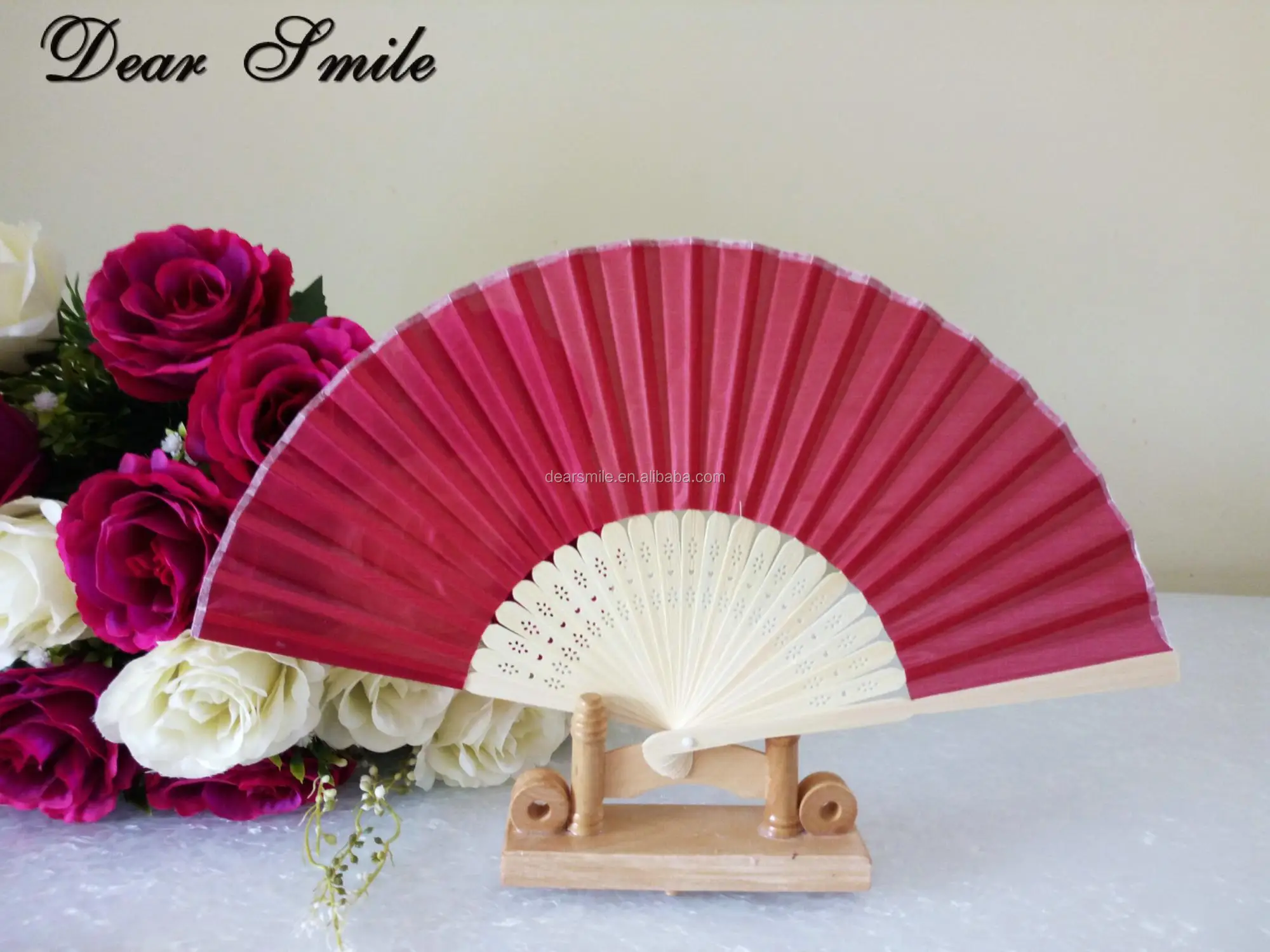 21cm High Quality Wedding Fan Hand Fan Printed Custom Design Wedding Folding Hand Fan