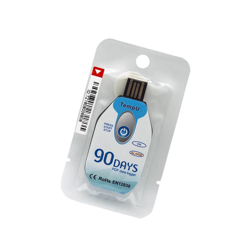 LED Alarm Single Use Cold Chain Temperature Data Logger TempU02