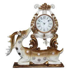 Hot selling Animal deer theme table clock wholesale modern office furniture home decor gift shop items desk clock 1521