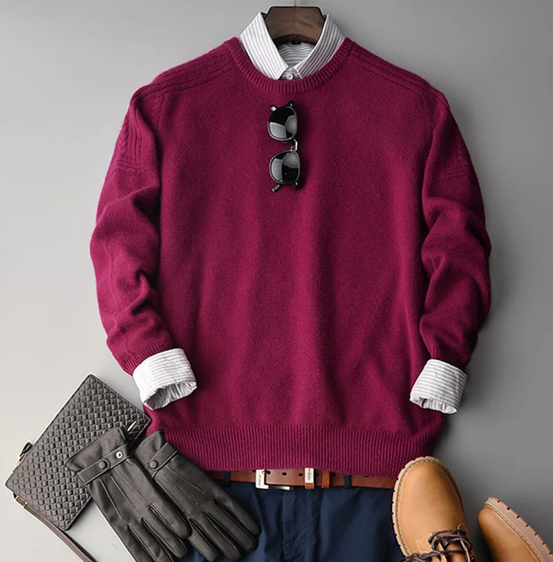 
100 royal cashmere knitted o neck cable knit pullover for gentleman winter 