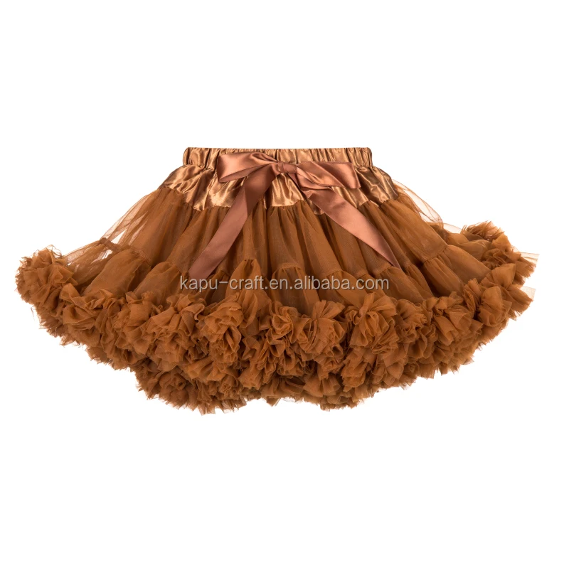 
High quality brown ballet dance tulle skirt baby girls skirts mini tutu 