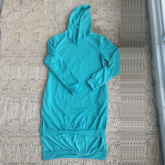 Wholesale Bulk OEM Plain High Quality Fashion Sweatshirt Long Cheap Hoody Dress Custom Solid Blank Pullover Women Hoodies